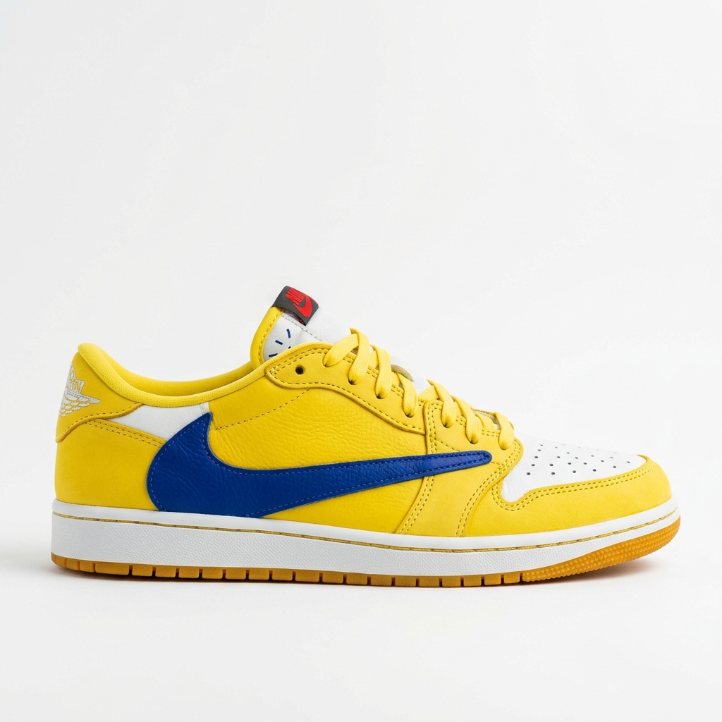 Air Jordan Travis Scott x Air Jordan 1 Low OG Canary Yellow - Outfit Set su DripMilan | Sneaker Originali